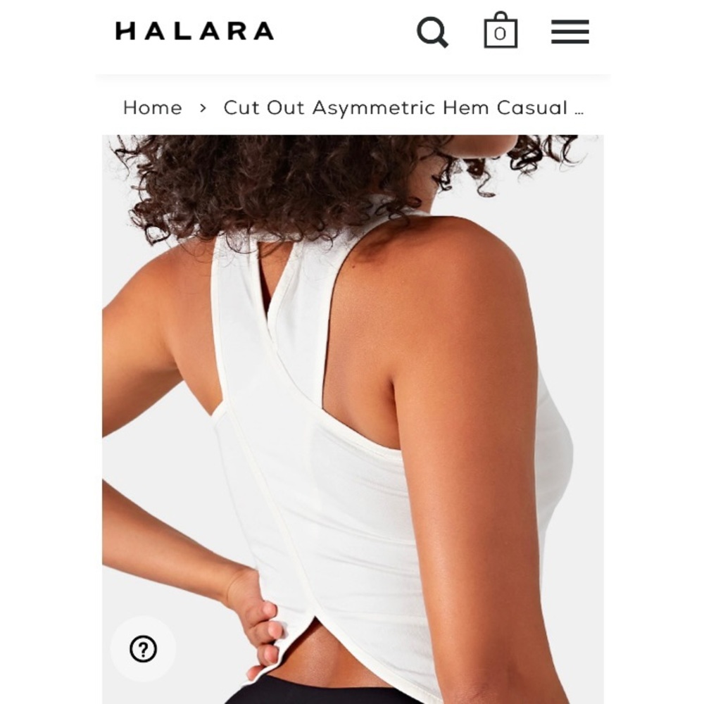 Halara White Criss Cross Tank